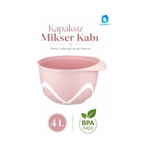 4 Litre Kapaksız Mikser Kabı Pembe Bpa İçermez Hamur Yoğurma Karıştırma Çırpma Kabı