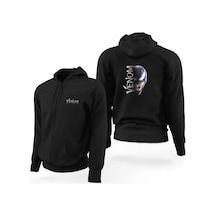 Tarzsokak Venom Fermuarlı Kaps Onlu Sweatshirt 12930 Siyah