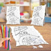 Kaptan Kız Boyama Puzzle Tablo Çocuk Eğitici Yapboz