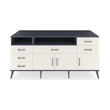 Kronos Konsol 3 Raflı 6 Çekmeceli 3 Kapaklı 176x59x83 Antrasit-aytaşı/aytaşı Aytaşı/aytaşı