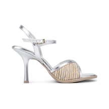 Tamer Tanca Kadın Suni Deri Gümüş Metalik Topuklu Ayakkabı 1210 307 Bn Ayk Y26 Gumus Mtlk GÜMÜŞ