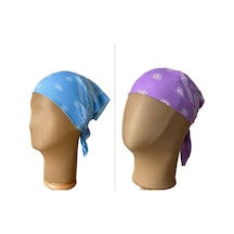 Pamuklu Klasik Desen Unisex 2li Bandana Seti Renkli Bandana Etnik Desenli A Kalite Bandana Mavi - Lila