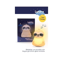 Lunora Beyaz Gürültü Makinesi Bebek Uyku Cihazı 7 Ses 9 Renk Gece Lambası Ekru Ekru