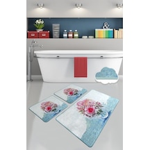 Fennel 3 Lü Set Banyo Halısı Paspas Yıkanabilir Çok Renkli