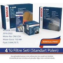 Netpar Volkswagen Amarok 2.0tdı 2016-2022 Bosch 4'lü Filtre Seti-cne-csh
