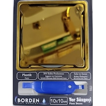 Borden Özel.10.50.gold S Sifon 10x10 Paslanmaz Çerçeve Düz Gold Q50
