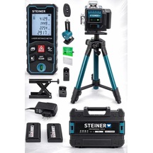 Tr Profesyonel 12 Köşe Yeşil Çizgi Lazer Otomatik Hizalama Çantalı + 50mt Lazer Metre + Tripod