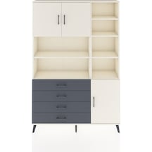 Arges Dolap 9 Raflı 4 Çekmeceli 3 Kapaklı 132x30x195 Aytaşı-aytaşı/antrasit Aytası/antrasıt