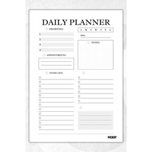 Günlük Planlayıcı - A4 Ebat Yapılacaklar - 30 Yaprak - Daily Planner - 0748 Çok Renkli