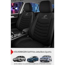 Panther Serisi Keten Kumaş Oto Koltuk Kılıfı- Volkswagen Bora-golf-jetta-polo Uyumlu Siyah