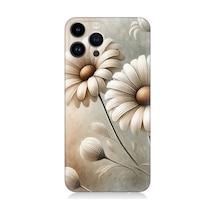 Apple iPhone 13 Pro Max Uyumlu Yumuşak Beyaz Papatya Güzelliği Desenli Silikon Kılıf Çok Renkli