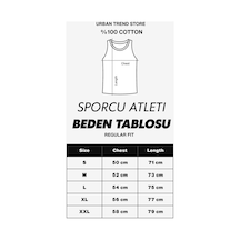 Urbantrendstore Baskılı Unisex Erkek Pamuklu Antrenman Sporcu Atleti Oversize Kolsuz T-shirt Beyaz