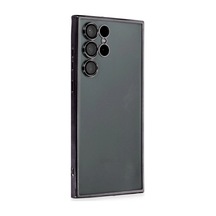 Samsung Galaxy Uyumlu, S22 Ultra Kılıf Lensli Silikon - Siyah