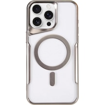 Apple Uyumlu iPhone 14 Pro Max Kılıf Boyi Magsafe Silikon Kapak Gümüş,