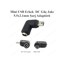Dc Barrel Jack Mini Usb Erkek Konnektör Adaptörü 5.5Mm / 2.1Mm
