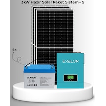 3kw Hazır Solar Paket - 5 4 600w Bifacial Panel + 2 200ah Jel Akü Mppt Akıllı Inverter Off-grid Sistem