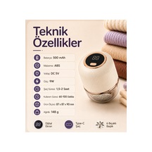 Şarjlı Tüy Toplama Makinesi 6 Bıçaklı Dijital Ekranlı