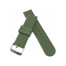22 Mm Renkli Silikon Baskılı Desenli Saat Kordonu Kayışı Yesil