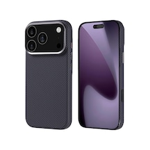 Apple iPhone Uyumlu 17 Pro Kılıf Ultra İnce Magsafe Karbon Fiber Görünümlü İnce Hafif Pazarplus Siyah