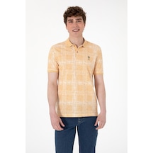 U.S. Polo Assn. U.s. Polo Assn. Erkek Regular Fit Polo Yaka Desenli %100 Pamuk T-shirt 2103243 Bej