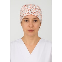 Kırmızı Çiçekli Doktor Hemşire Aşçı Hastane Bonesi Bandana M454