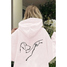 Uyguntarz Can Dostum Baskılı Oversize Sweatshirt beyaz