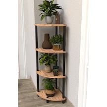 Flora 4 Raflı Moblen Çiçeklik Saksılık Balkon Bahçe Dekor Raf Stand-atlantik Çam Atlantik Çam