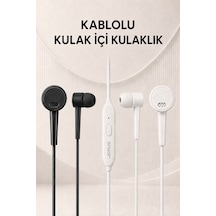Jopus Yüksek Sesli Stereo Kulak İçi Kulaklık Mikrofonlu 3.5mm Aux Jack Girişli 1m Kablo Tak Çalıştır iOS Android Uyumlu
