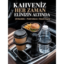 Otomobil İçin Çift Bardak Tutucu Ve Çok Amaçlı Organizer Sarı