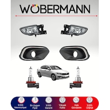 Wöbermann Fiat Egea Sis Farı Seti + Çerçeve ve H11 Ampul %100 Uyumlu