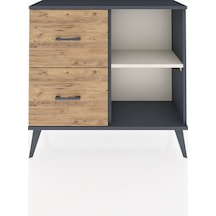 Arges Şifonyer Tek Raflı 2 Çekmeceli 88x30x80 Antrasit-aytaşı/çam Aytaşı/çam