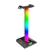 Rgb Işıklı Kulaklık Tutucu, Usb Hub İle Dokunmatik Kontrol Ve Kaymaz Taban