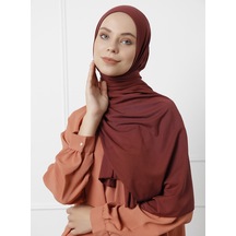 Şaless Likralı Penye Şal - Kiremit