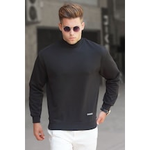 Madmext Madmext Siyah Balıkçı Yaka Sweatshirt 5301-siyah Siyah