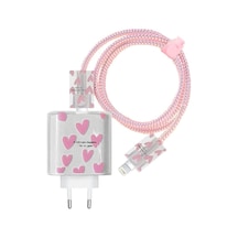 İphone 18w/20w İle Uyumlu Pembe Şarj Aleti Kılıfı, Şarj Kablosu Örme Aparatı, Toparlayıcı, Kablo Koruyucu Sku: Smg8690010104571