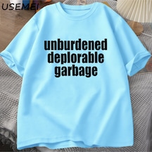 Flood Of Style Burdened Deplorable Çöp T-shirt Erkekler Rahat Pamuk Kısa Kollu Baskılı Tişört Unisex Streetw Mavi