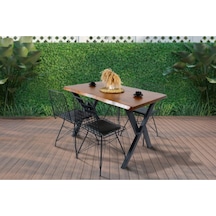 Avvio Kahverengi Kütük Bahçe Masası 4 Kişilik 80x120 Cm Ceviz