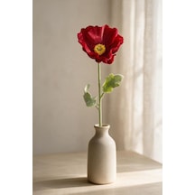 Yapay Çiçek Gelincik Çiçeği Tek Dal Kırmızı Renk 45cm