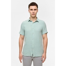 Backandbond Yeşil Regular Fit Kısa Kollu Düz Gömlek Mint