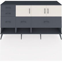 Kronos Konsol 3 Raflı 5 Çekmeceli 3 Kapaklı 176x59x99 Antrasit-aytaşı/antrasit Aytası/antrasıt - Antrasıt