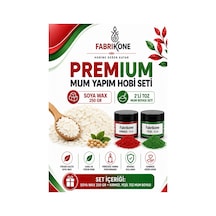 Premium Mum Yapım Hobi Seti - Soya Wax 250 Gr - 2'li Toz Mum Boyası Seti - Kırmızı, Yeşil Bkfabsw2502ky Karışık