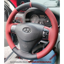 Hyundai Accent Era Araca Özel Direksiyon Kılıfı Karbon Kırmızı N