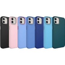Zeyline Apple Uyumlu iPhone 12 Metal Çerçeve Ve Buton Tasarımlı Silikon Zore Luna Kapak-lila