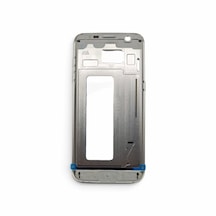G935 Orta Kasa Galaxy S7 Edge Uyumlu Beyaz Renk Orta Kasa Çerçeve + Ses Açma On Off Tuş Plastik Kamera Camı Gümüş