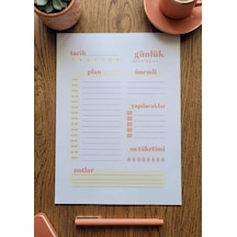 A4 Minimalist Saatlik Günlük Planlayıcı Şablonu 50 Yaprak Çok Renkli