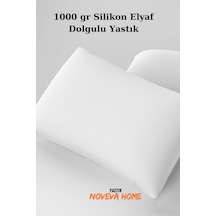 Noveva Premium 1. Kalite Silikon Elyaf Dolgulu Yastık %100 Pamuklu Dış Kumaşlı Yastık 1000 Gr Beyaz