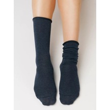 Fn Varan Kadın Tek Renkli Uzun Çorap 1 Çift 221582260 Mavi