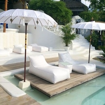 Şezlong Armut Yatağı London Sunbed 2+1 Tam Set Beyaz