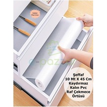 Tr 10 Mt X 45 Cm Şeffaf Kaydırmaz Pvc Buzdolabı Raf Masa Çekmece Ayakkabılık Koruyucu Leke Tutmaz Örtü Genel