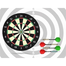 Dart Seti 28Cm Çift Taraflı Dart Tahtası Dart Okları 4 Adet  Ok